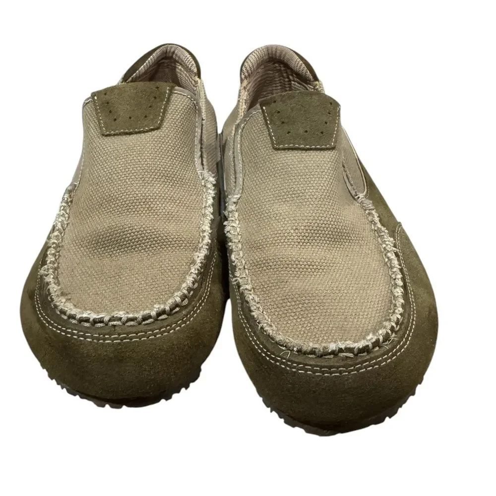 Skechers Men's Casual Suede & Canvas Loafers - Olive Green